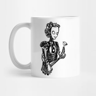 Fembot with a Feathered Friend Mug